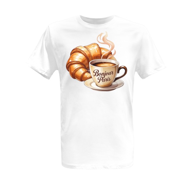 Pařížská snídaně motiv, Francouzská káva design,